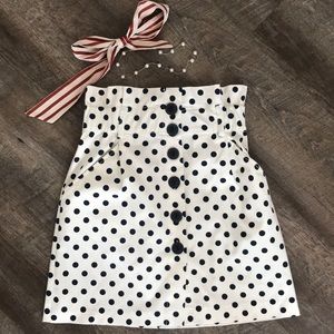 Zara- High waisted ; polka dot skirt